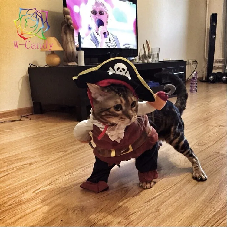 Милая мультяшная собака, забавное моделирование, Пираты для кошек, одежда для собак, кошек, шапка, товары для питомцев, щенок, кошка, теплая одежда, M-XL