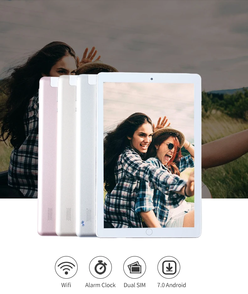 10,2 дюймов Android 7,0 Планшетные ПК 4 ГБ + 64 ГБ Tablette 3g 4glte Телефонный звонок Двойные sim-карты планшеты компьютеры Bluetooth, Wi-Fi IPS1920x1280