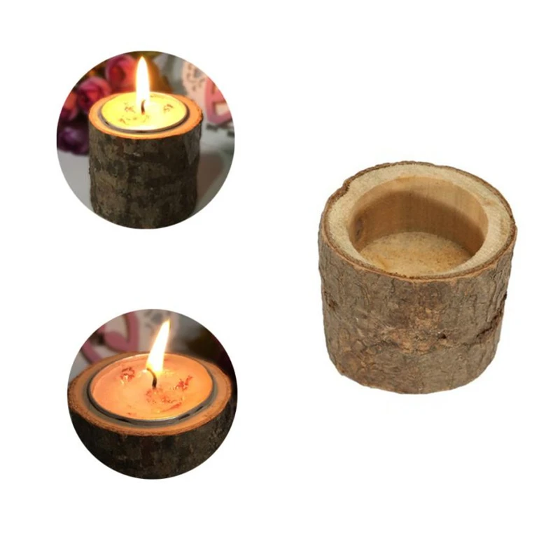 Rustic Wooden Candle Holder Tea Light Holder Home Party Bar Stable Decoration01