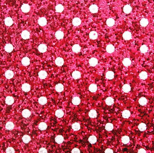 20CM*34CM Polka Dots Glitter Fabric Faux Leather Sheets For Bows Handmade Decoration Crafts Materials Bag Shoes Accessories - Цвет: Rose