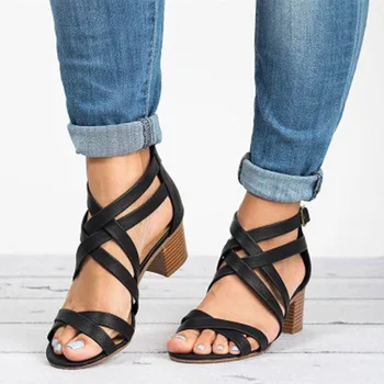 

2019 Summer Shoes For Women Sandals Platform Sandals Thick Heels Casual Shoes Plus Size