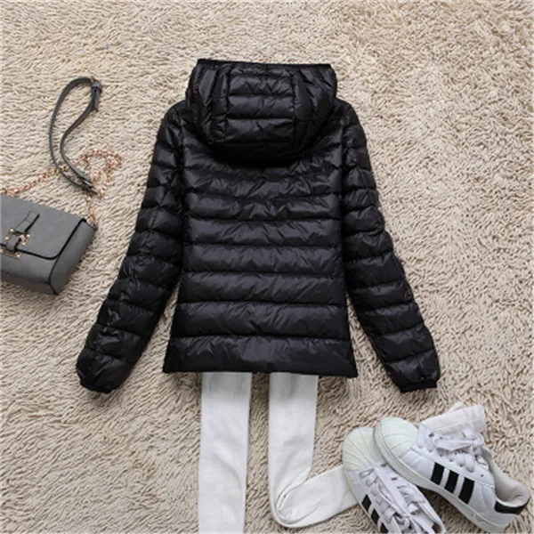 black Hooded Большие размеры 7XL, Женская осенне-зимняя пуховая хлопковая куртка, пальто, короткие парки, светильник, тонкие теплые куртки, толстые мм куртки с капюшоном, OKXGNZ1180 - Цвет: black Hooded