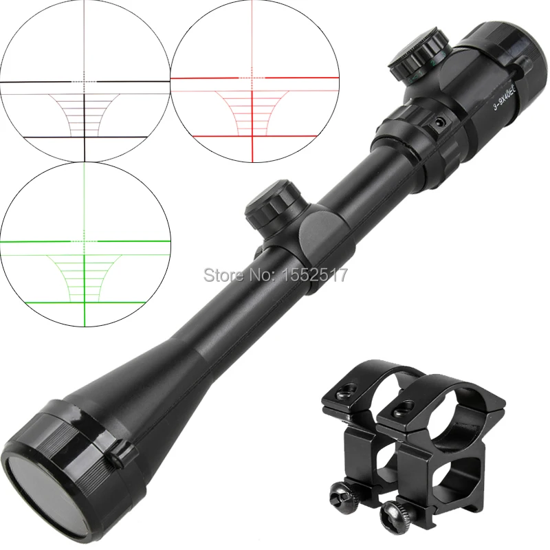 

3-9x40EG Outdoor Tactical Riflescopes Optics Green And Red Illuminated Hunting Rifle Scope With 11mm Or 20mm Mount For Hunting