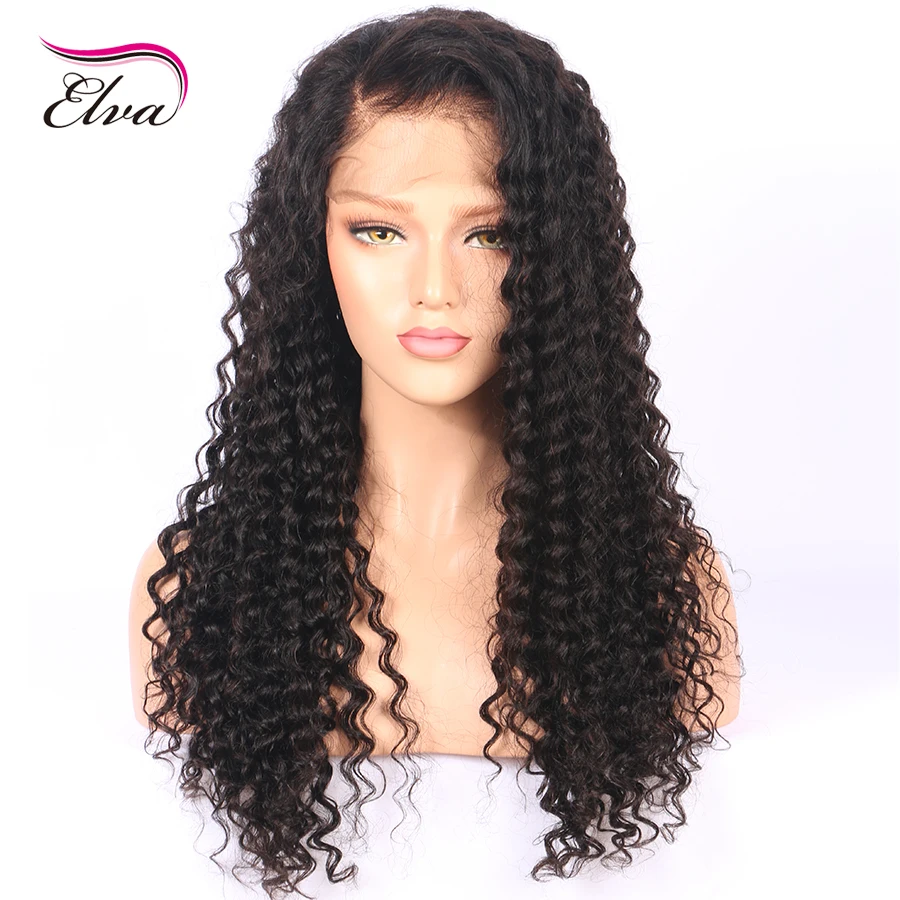 Elva Hair Glueless Full Lace Human Hair Wigs For Black Women Deep Wave Brazilian Remy Hair Wig Natural Hairline With Baby Hair5