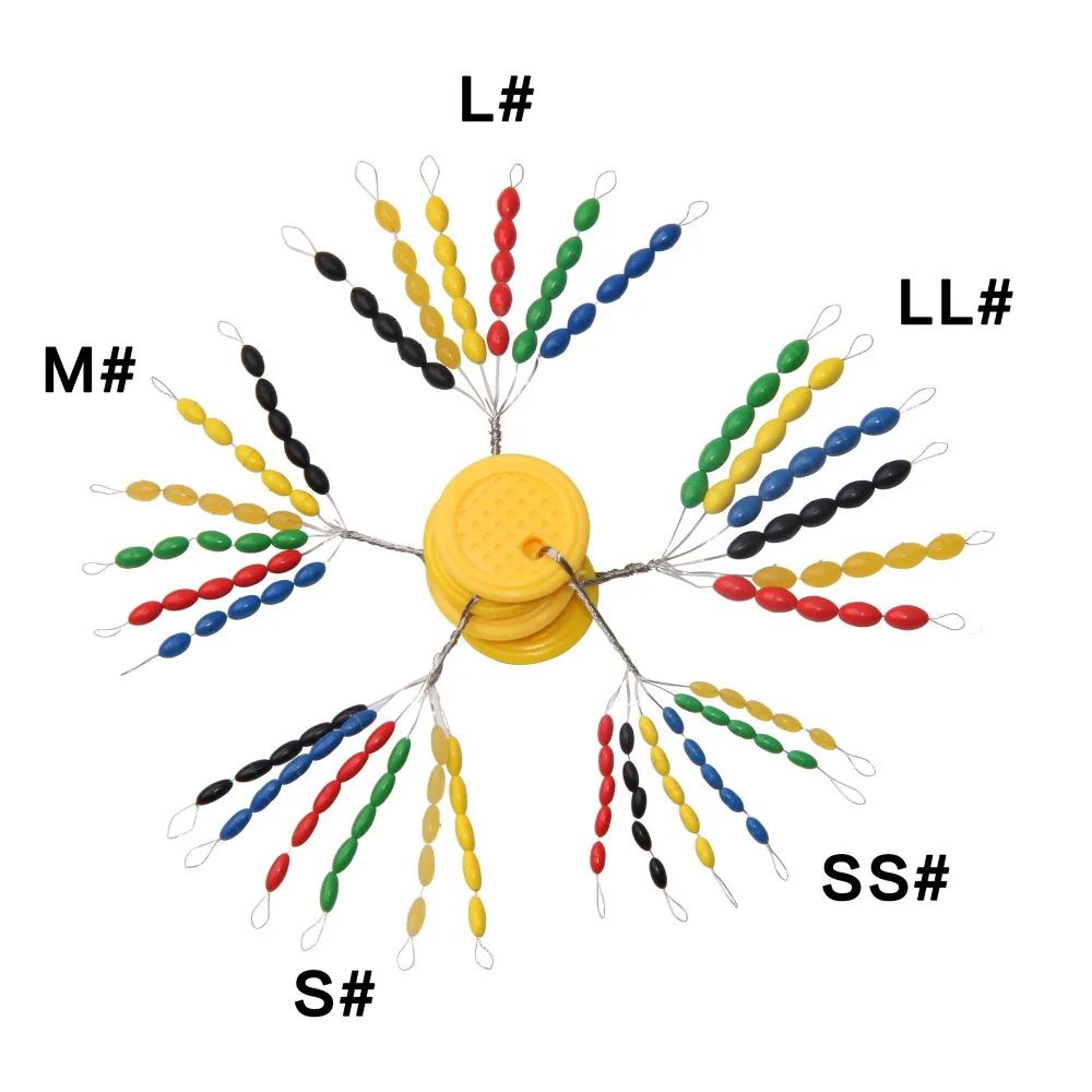 سهلة الصيد 150 قطعة المطاط تعويم توقف الفضاء الفاصوليا البيضاوي سدادة موصل خط العوامات الصيد بوبر تعويم ل معدات الصيد
