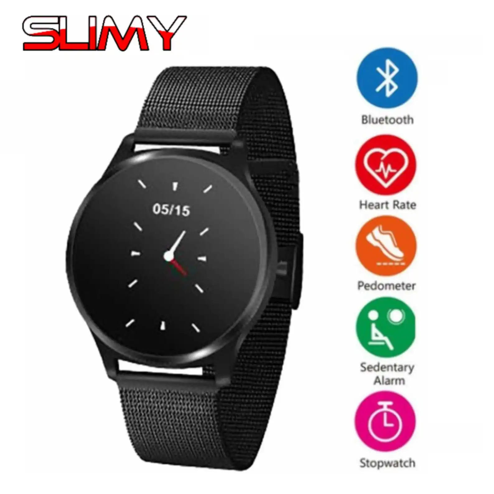 

Slimy Smart Watch Support Sports Heart Rate Blood Pressure Monitor Bluetooth Smartwatch Make Calls Answer Calls Wristwatch K88H