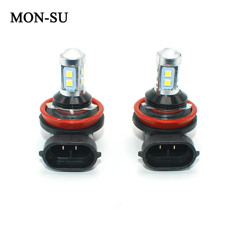 

MON-SU 2pcs LED Fog Light H1,H3,H11,9005/HB3,9006/HB4,H27/880/881 Daytime Running Lights Fog Lamps White Bulbs DC12V 6000K