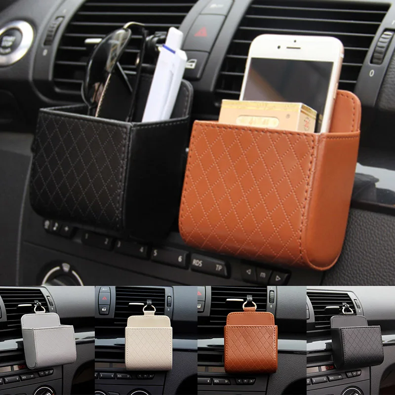 

Stowing Tidying Car Storage Box Vehicle Storage Bucket Portable 1 PC Leather Car Accessories Money Key Holder