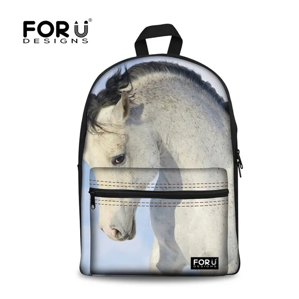 FORUDESIGNS/модные детские школьные сумки с 3D принтом лошади, Детские рюкзаки Mochila Infantil для подростков, мальчиков и девочек, сумка - Цвет: H6021J