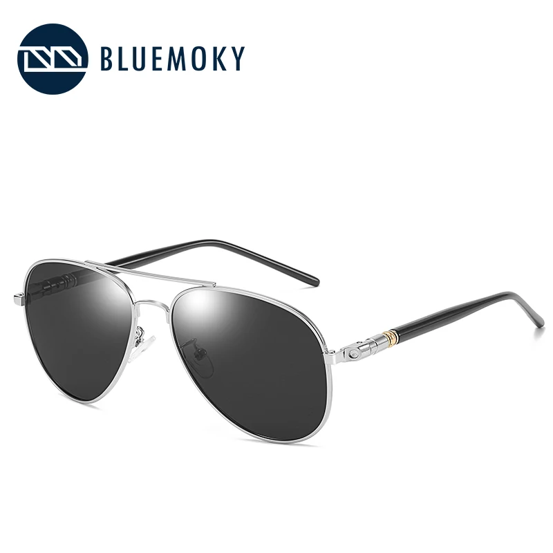 BLUEMOKY, черные авиационные солнцезащитные очки Polaroid для мужчин, фирменный дизайн, солнцезащитные очки для вождения для мужчин, поляризованные очки пилота для мужчин - Цвет линз: 002