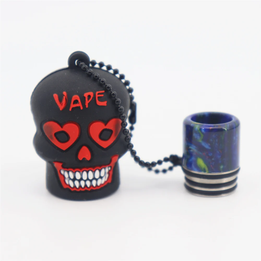 

Yuhetec 1 PCS 810 Stainless Steel with Resin Drip Tips Skull Drip cover for all the 810 atomizers tanks rda rba rta ecigs vapers