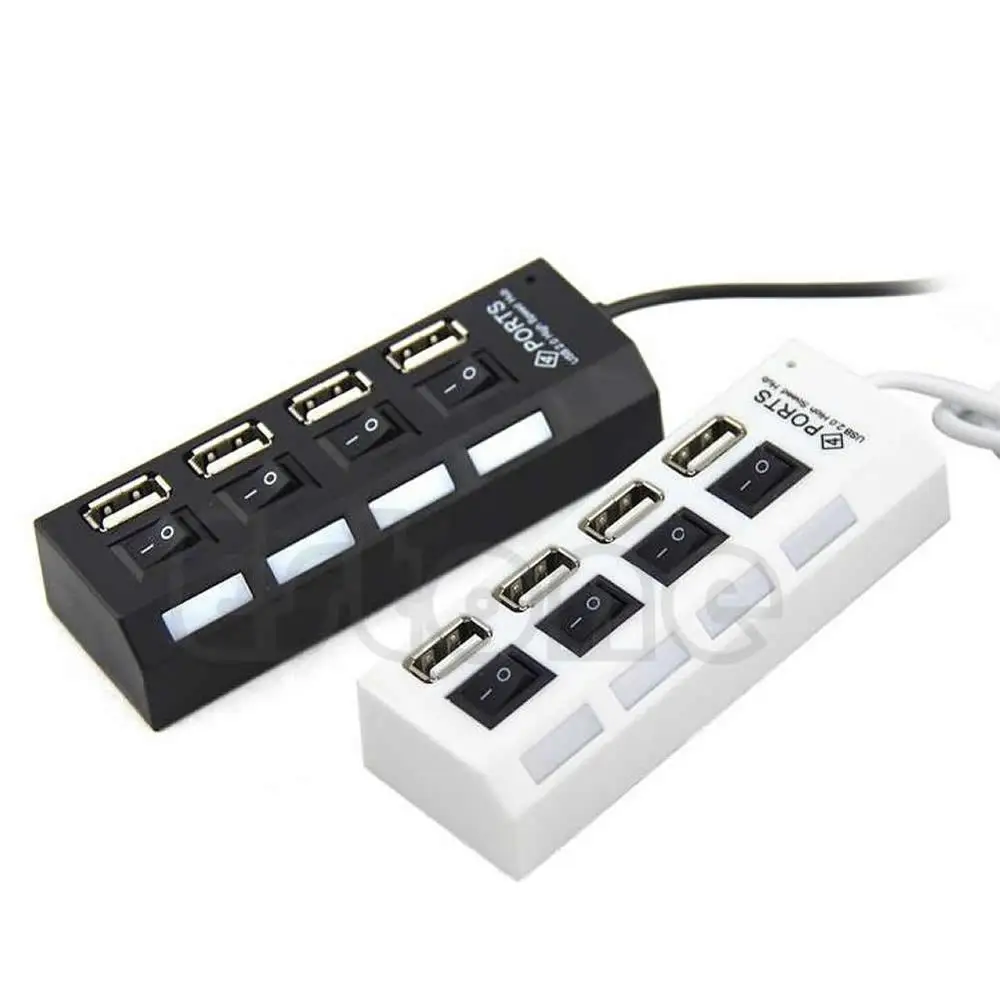 Высокоскоростной концентратор с 4 портами USB 2 0 светодиодный переключатель для