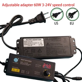 

Adjustable DC 3-24V Universal Power Adapter Supply Display Screen Regulated power supply Adatpor 5.5x2.1/2.5mm