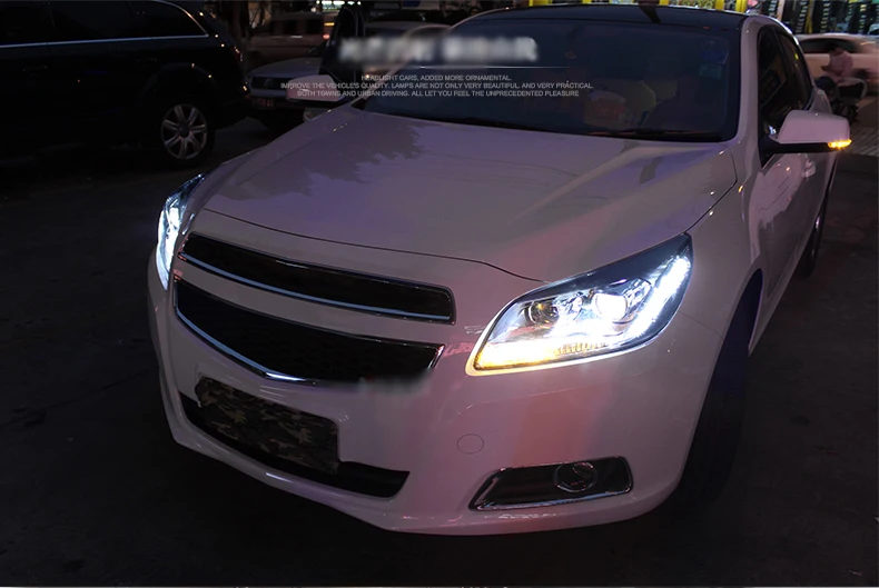 Ownsun Eagle Eyes светодиодный DRL Bi-xenon проектор линзы фары для Chevrolet Malibu 2012