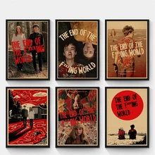 Постер в стиле ретро "конец сраного мира", плакат из крафт-бумаги, картина для домашнего декора, винтажная декоративная наклейка на стену 42*30 см