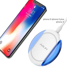 ARUN Original Wireless Charger Fast Higher Compatibility Universal for iPhone 8 and iPhone X Samsung Galaxy with QI System Cool