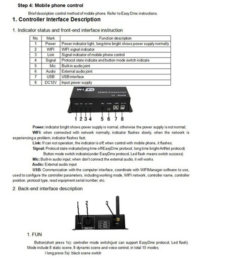 Wi-Fi DMX контроллер контролируется Android или IOS Системы Wi-Fi многоточечный контроллер wf310