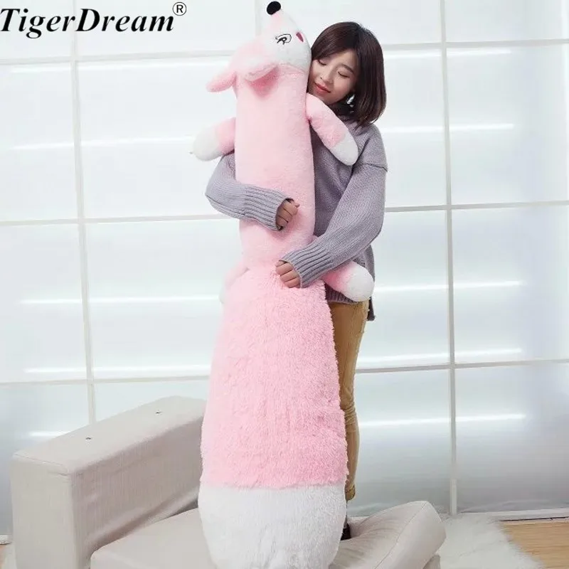 160cm-one-piece-big-pink-fox-plush-toys-soft-pp-cotton-stuffed-cushions-animals-dolls-sleeping-pillows-birthday-presents