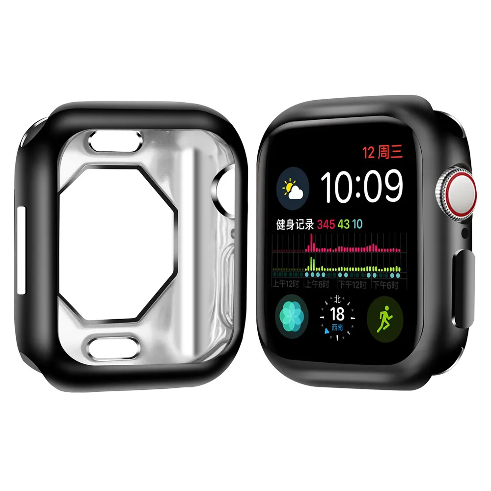 Полностью защищающий силиконовый мягкий чехол для Apple Watch iWatch Series 4 5 44 мм 40 из ТПУ с