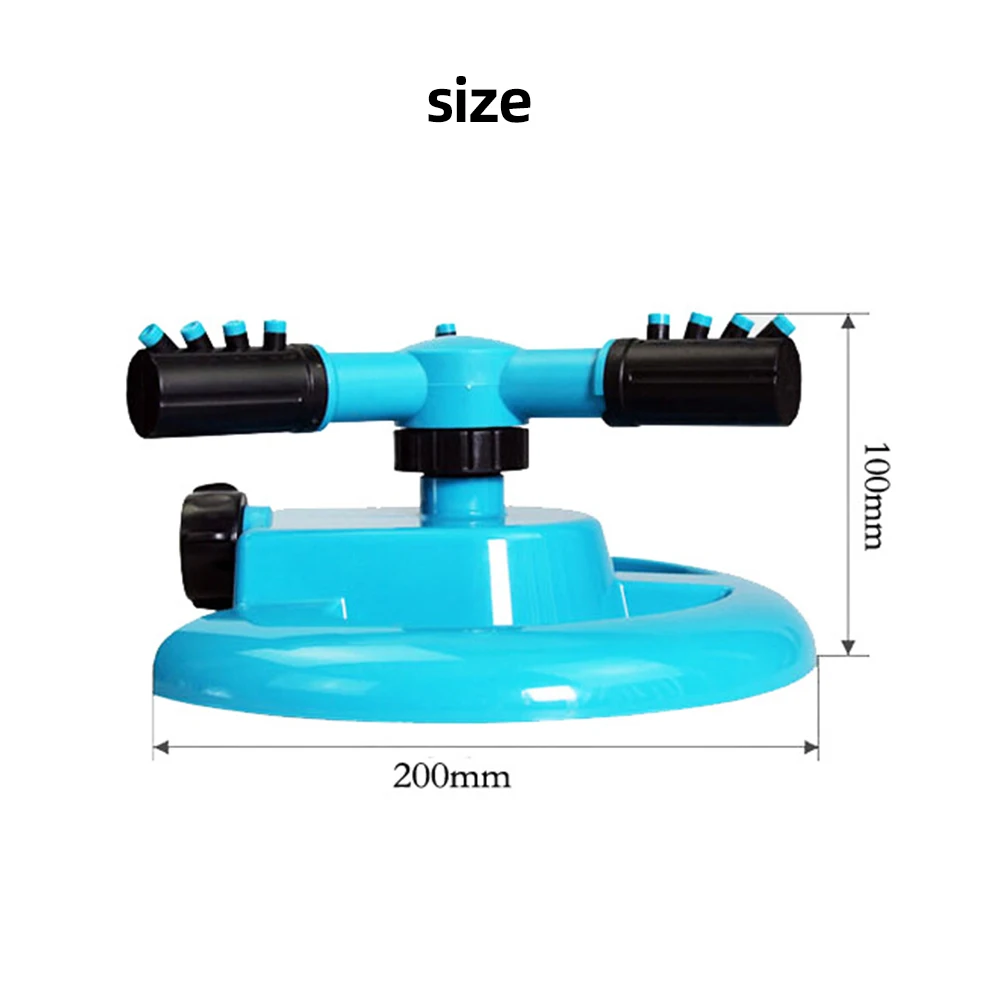Садовый разбрызгиватель автоматический полив поливка газона 360 градусов круглый вращающийся водяной спринклер 3 насадки руки шланг трубы подключения