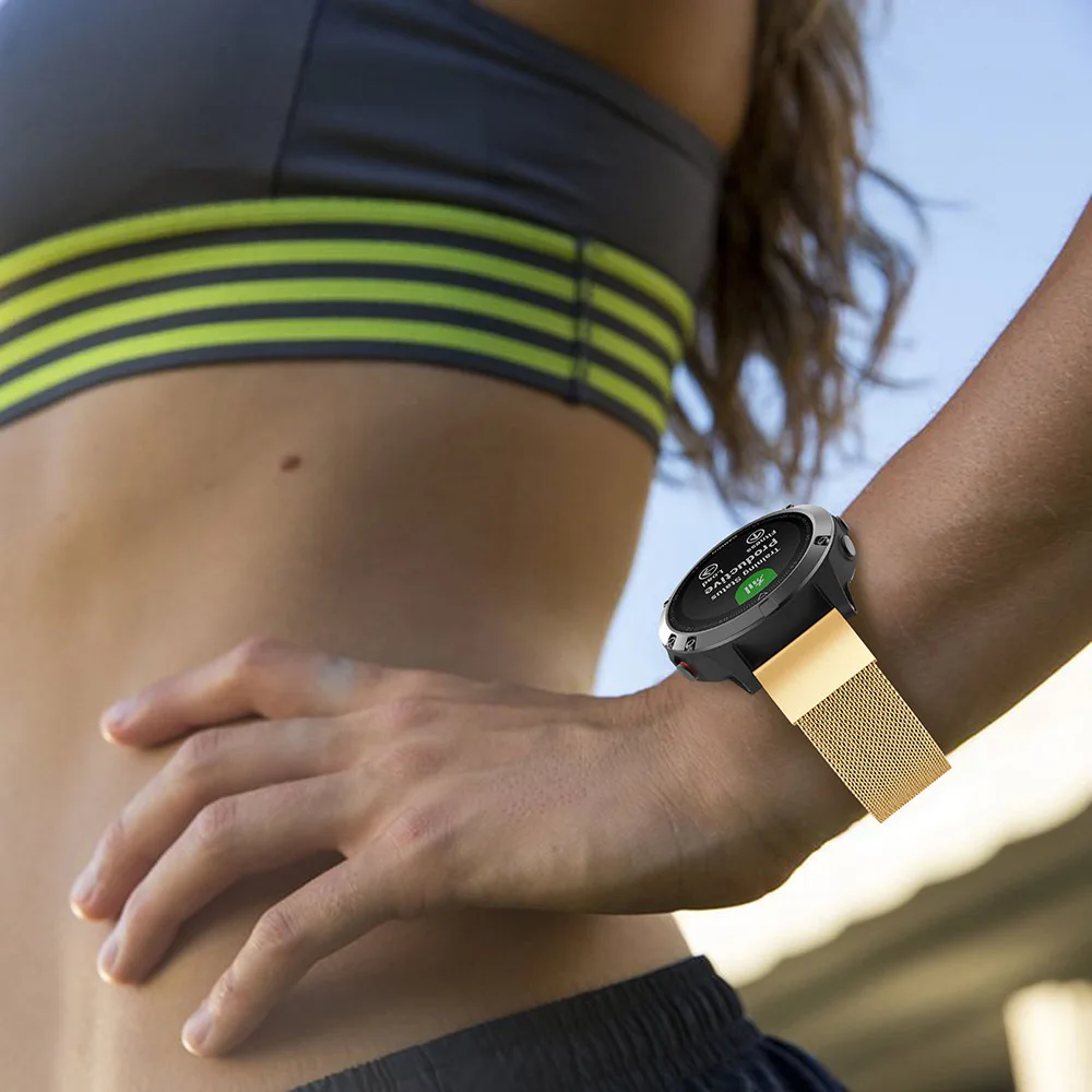 20 22 26 мм размер Quick Release Milanese Loop Band для Garmin Fenix 3 HR 5X 5s часы браслет для Garmin Forerunner 935