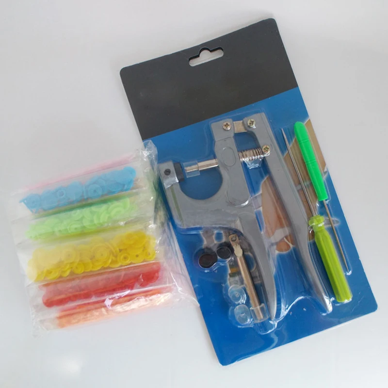 

1Set Metal Press Pliers Tools Used for T3 T5 T8 Kam Button Fastener Snap Pliers+150 Set T5 Plastic Resin Press Stud Cloth Diaper