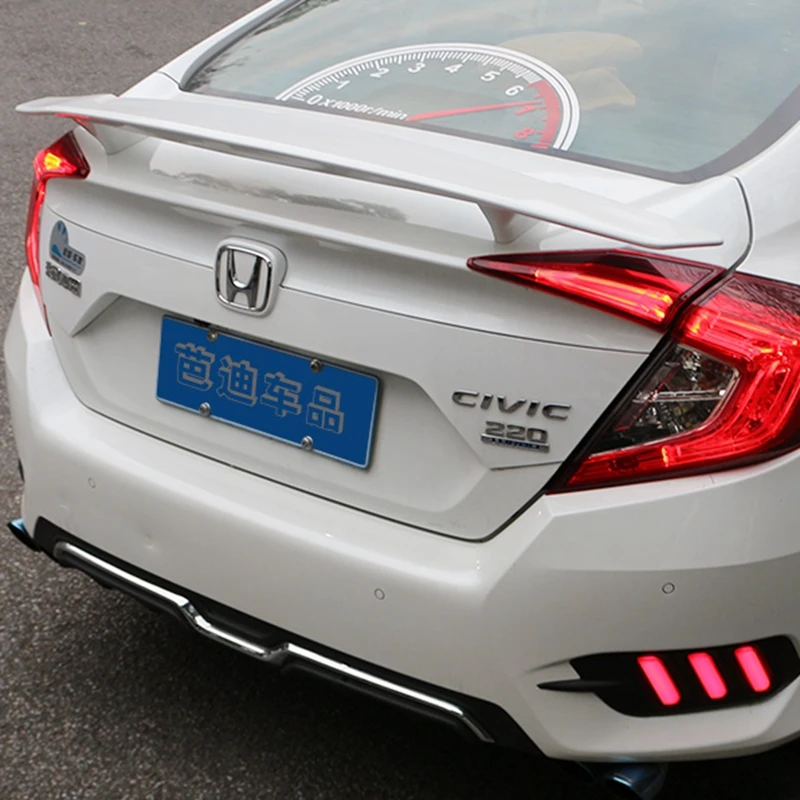 

For Honda Civic Spoiler High Quality ABS Material Car Rear Wing Primer Color Rear Spoiler For Honda Civic Spoiler 2016-2017