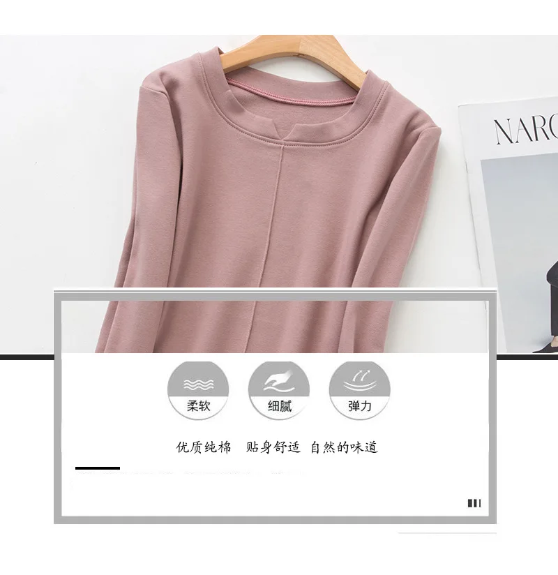90% хлопок, плотный теплый зимний Топ с длинным рукавом, Женские базовые пуловеры, корейский розовый свитер для женщин, джемпер, Повседневная хлопковая рубашка
