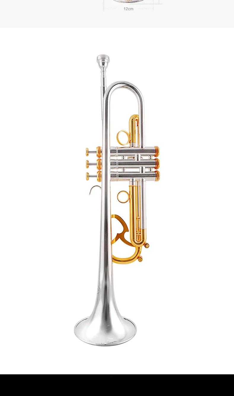 JAZZOR JZTR-800 профессиональные трубы B плоские золотые и серебряные латунные духовые инструменты с Чехол мундштук