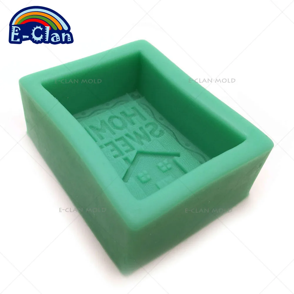 Home Sweet Handmade Soap Silicone Molds For Cake Chocolate Soap Making Mold House Salt Sculpture Kitchen Baking Tools S0248XW