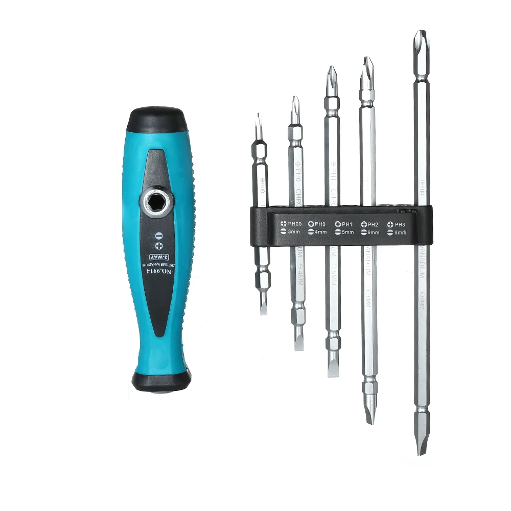 

5PCS Screwdriver Set Double Screw Head Two-Way Slotted Reversible Screwdriver Bit Set Magnetic Screw Driver Home Repair Tool Kit