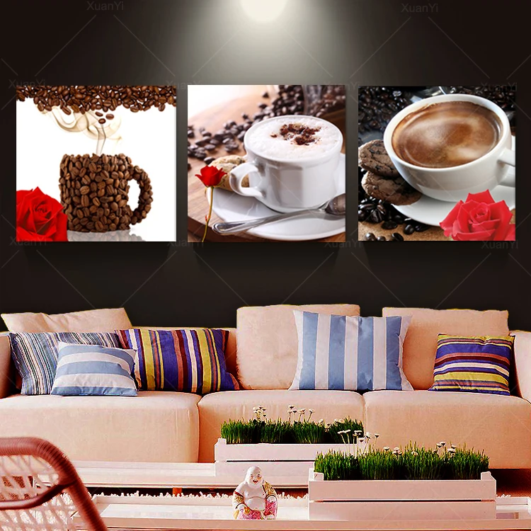 

3 Pieces Abstract Printed Life Coffee Painting Canvas Art Picture Kitchen Paintings Wall Decor Modular High Quality Pictures