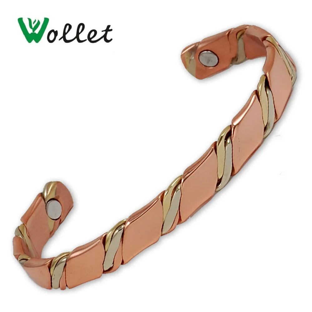 Wollet Jewelry Open Cuff Magnetic Copper Bangle Bracelet for Women Rose Gold Anti-fatigue Arthritis Rheumatism Pain Relief Wollet Jewelry Open Cuff Magnetic Copper Bangle Bracelet for Women Rose Gold Anti-fatigue Arthritis Rheumatism Pain Relief