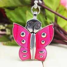 cyd Женская Девушка в форме бабочки Кварцевые раскладные карманные часы для женщин досуг мода ожерелье креативные карманные часы fob часы