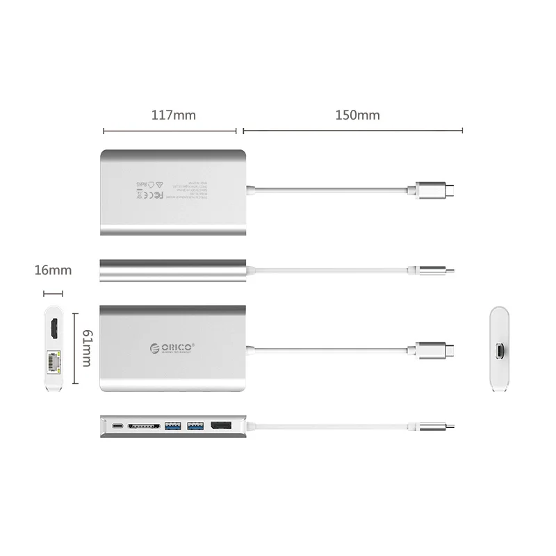 ORICO USB HUB Type C к RJ45 HDMI SD 3 0 DisplayPort адаптер для Apple Macbook Pro ноутбука ПК планшета|USB-хабы| |
