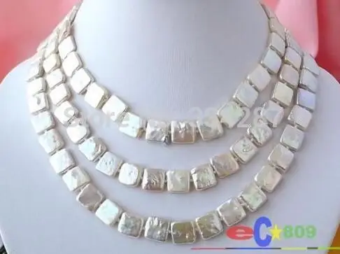 

LONG 48" 12MM WHITE SQUARE FW CULTURED PEARL NECKLACE