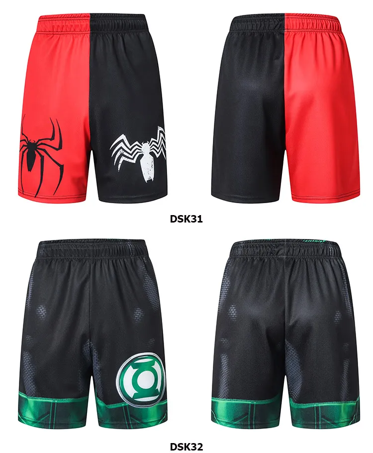 Shorts esportivos masculinos marvel, novidade, calções de