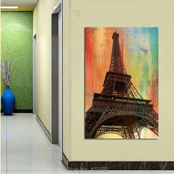 

Barocco Shop HD Printed Modern Oil Painting Art Canvas Print Art Decorative The Eiffel Tower Pictures Painting 40x60CM