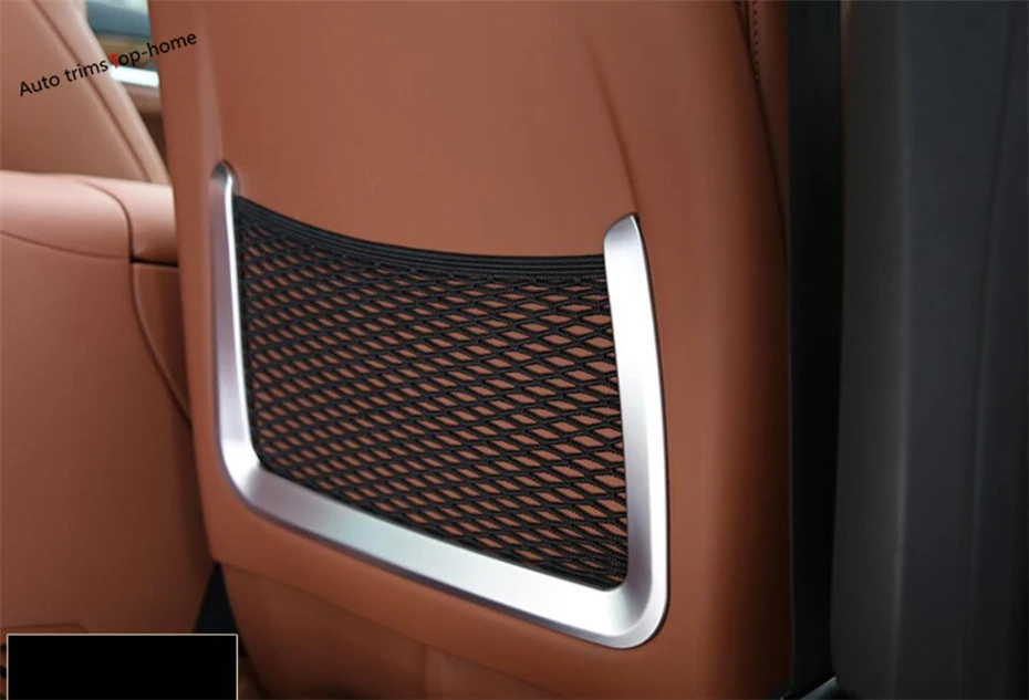 

Yimaautotrims Matte Interior Rear Seat Storage Bag Net U Frame Cover Trim 2 Pcs Fit For Maserati Levante 2016 2017 2018 2019 ABS