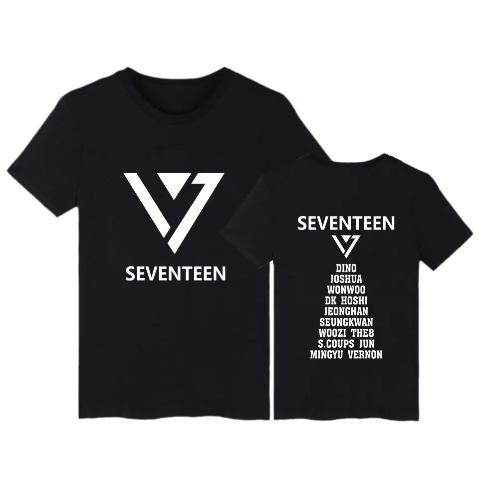 LUCKYFRIDAYF Seventeen k поп футболки с принтом Спортивные мужские и женские повседневные