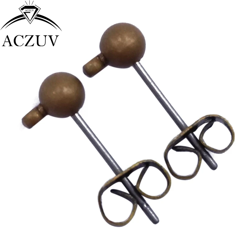 

Antique Bronze 1000pcs 3mm 4mm 5mm 6mm Ball Earring Post Pin with Butterfly Earring Backs Jewelry Findings Accessories PEP009