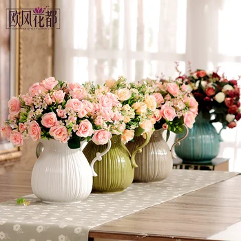 

European flower rose suite living room Home Furnishing jewelry ornaments table decoration floral silk flowers decoration