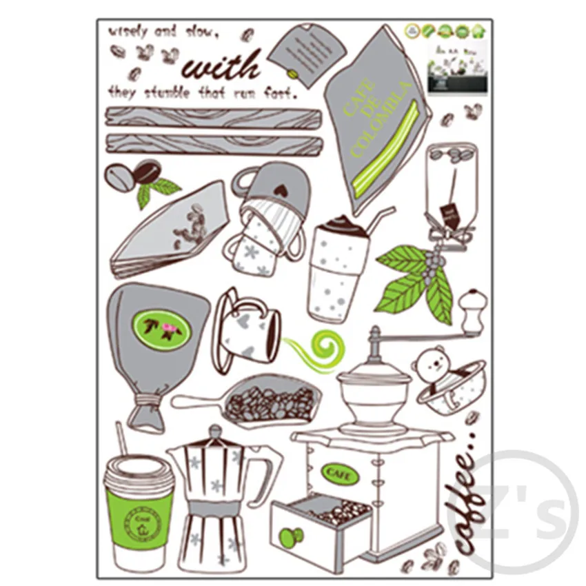 Zs Sticker cooking tools coffee kitchen decor cooked wall sticker home decoration adhesives mural dining room removable vinyl