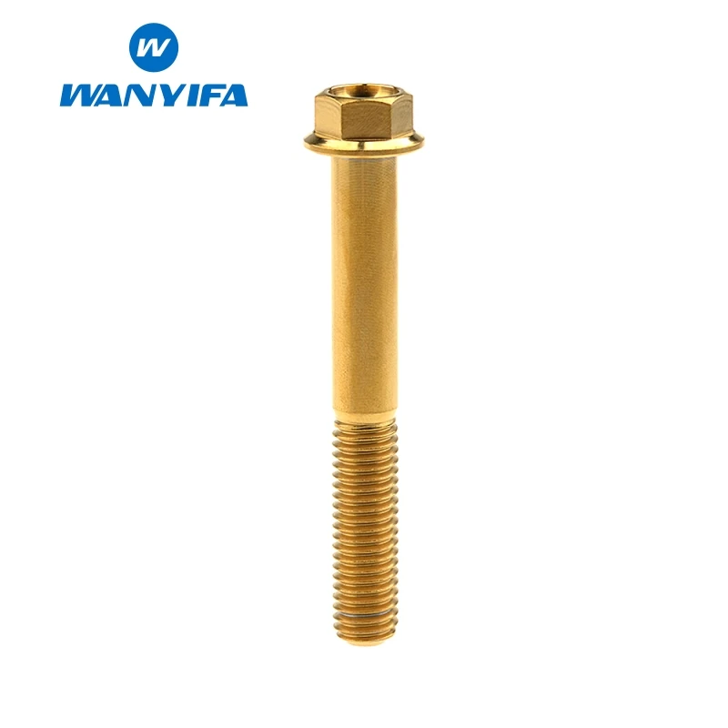 M8x60 Gold Ваньифа Винт С Титановым болтом M8x15 20 25 30 35 40 45 50 55 60 65 мм Маленькая Фланцевая головка для велосипеда тормоз велосипед часть золото синий цвет - Цвет: M8x60 Gold