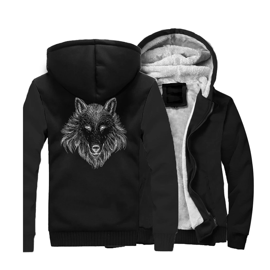 Mens wolf hoodie Clearance