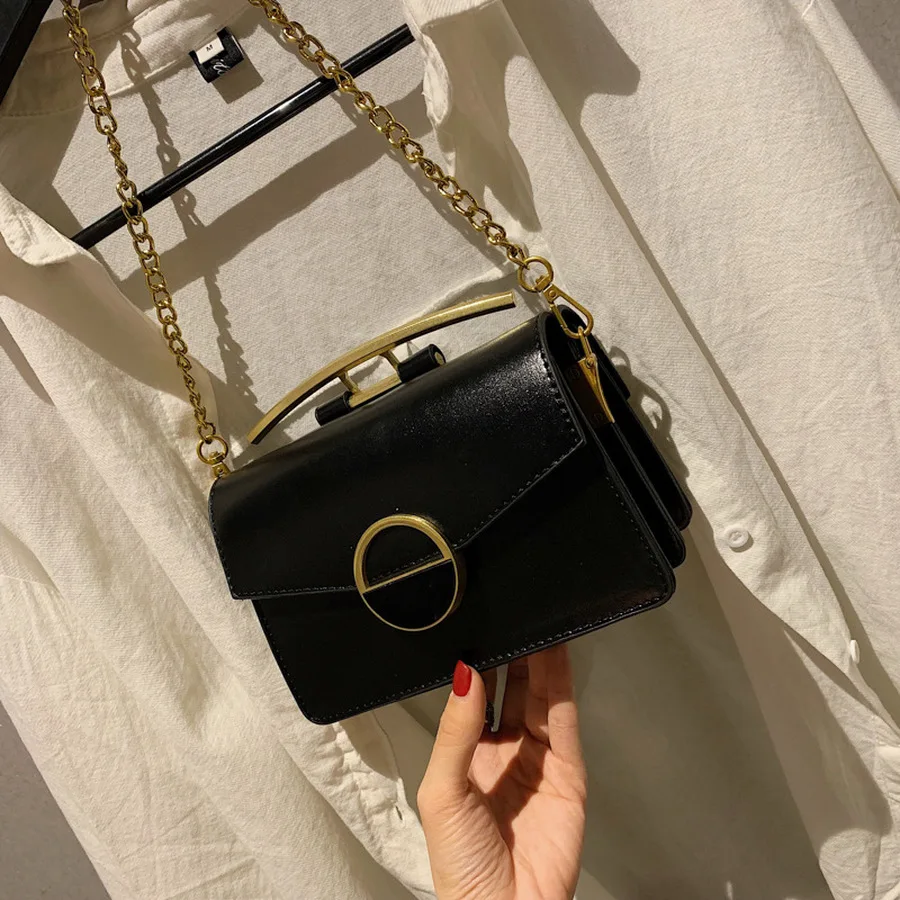 قمة الموضة-مقبض بو الجلود الصلبة حقائب كتف المرأة سلسلة اليد حقائب السيدات حقيبة ساعي عارضة صغيرة رفرف أكياس الفتيات