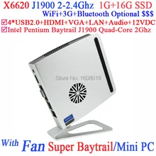 Baytrail mini шт J1900 с Intel Pentium Baytrail J1900 четырёхъядерный 2,0 ггц процессором особое smart дизайн 1 G RAM 16 G SSD