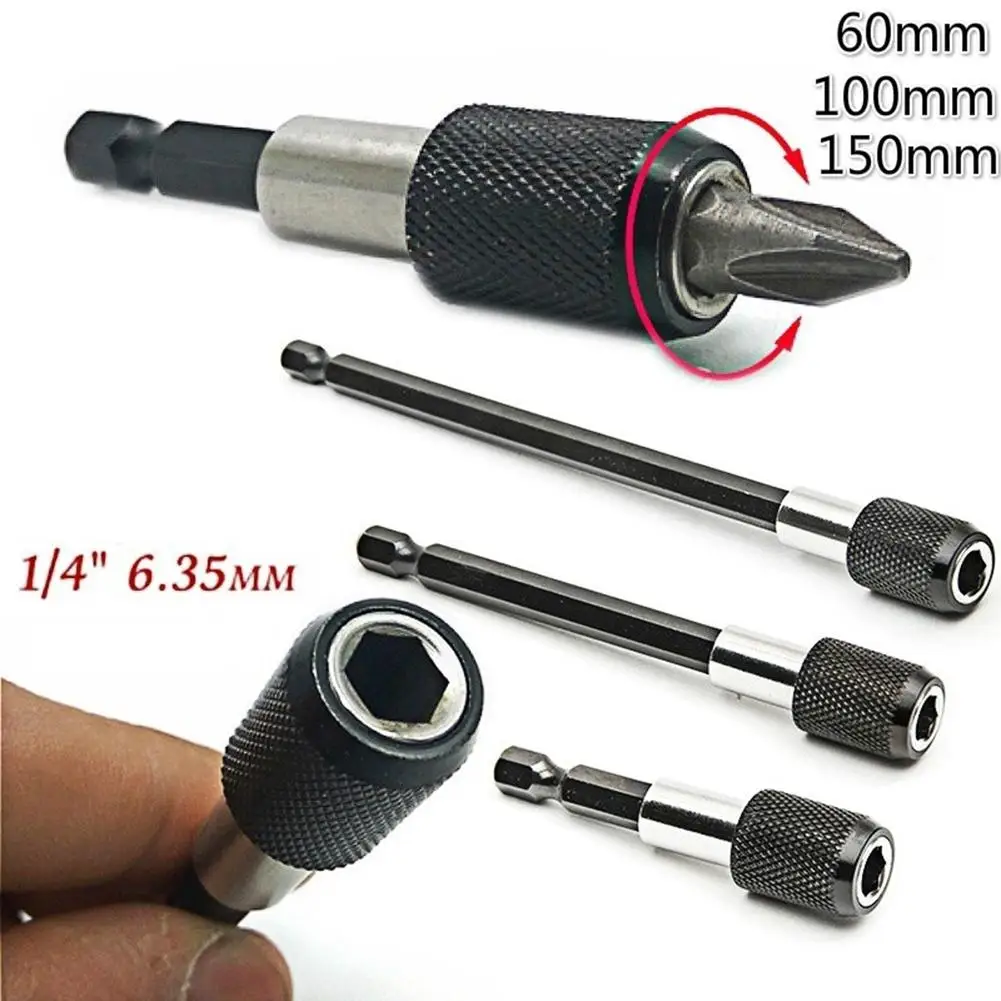 

HOT SALES!!! 60/100/150mm 1/4 Quick Release Hex Shank Electric Drill Screwdriver Bit Holder Extend all kinds of screwdriver bits
