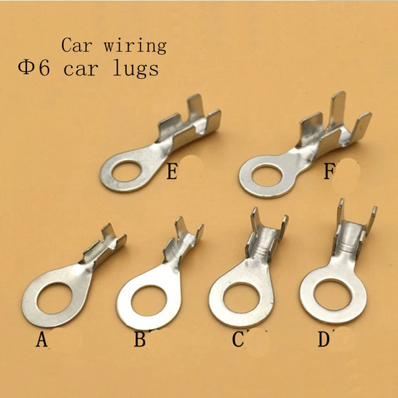

300pcs/lot 6.2 Round Terminal Crimping Terminal M6 Tab Copper Opening Nose End DJ431-6ABCDEF
