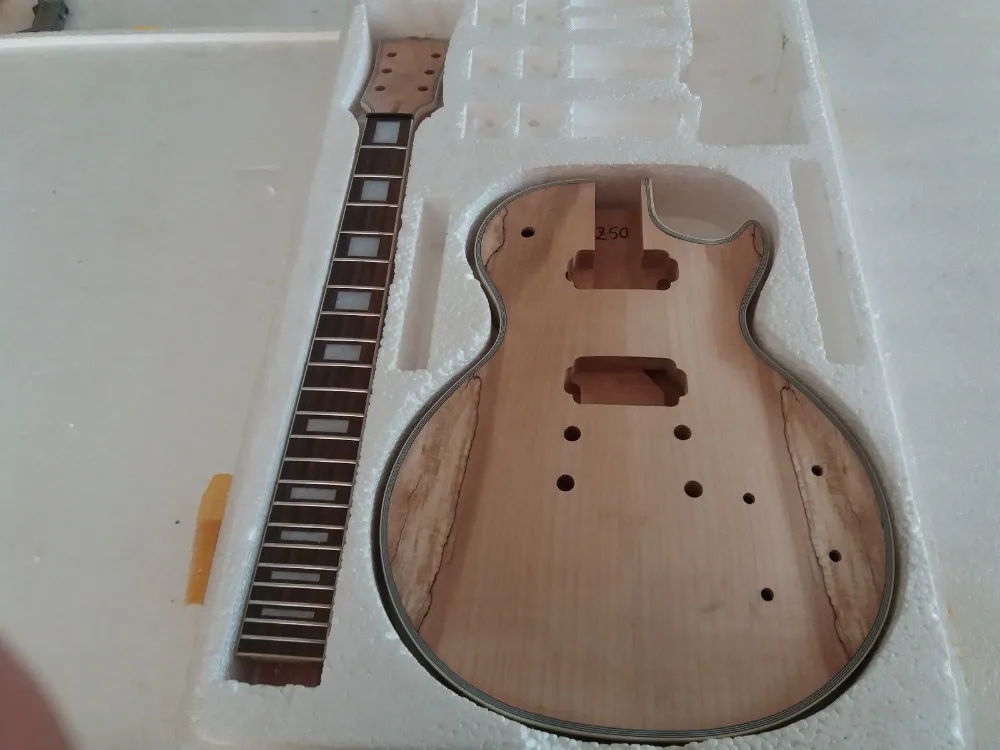 Unfinished Guitar Neck and body for LP Replacement 22 Fret rosewood